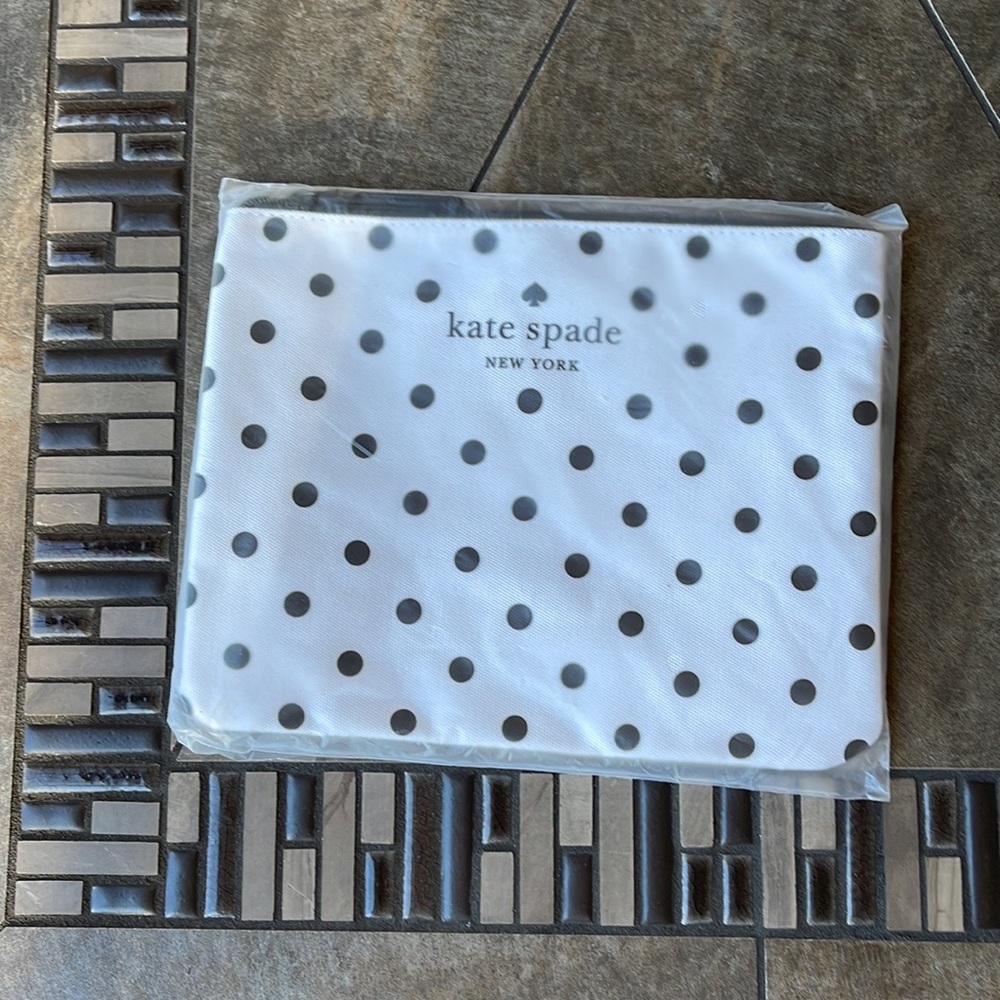Kate Spade Large Canvas Polka Dot Zip Pouch - Picture 2 of 16